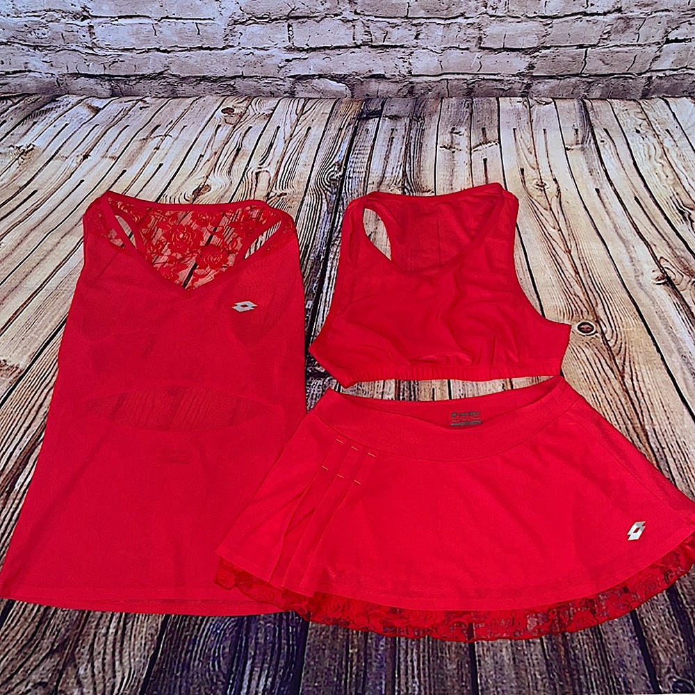 Three Piece Elegant Melon Colored Tennis Set